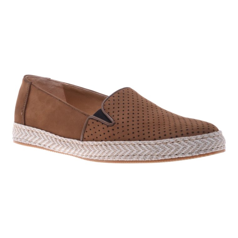 Espadrilles in brown perforated suede Baldinini