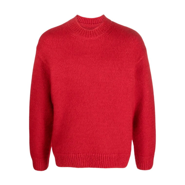 Czerwony Sweter z Logo Intarsia-Knit Jacquemus