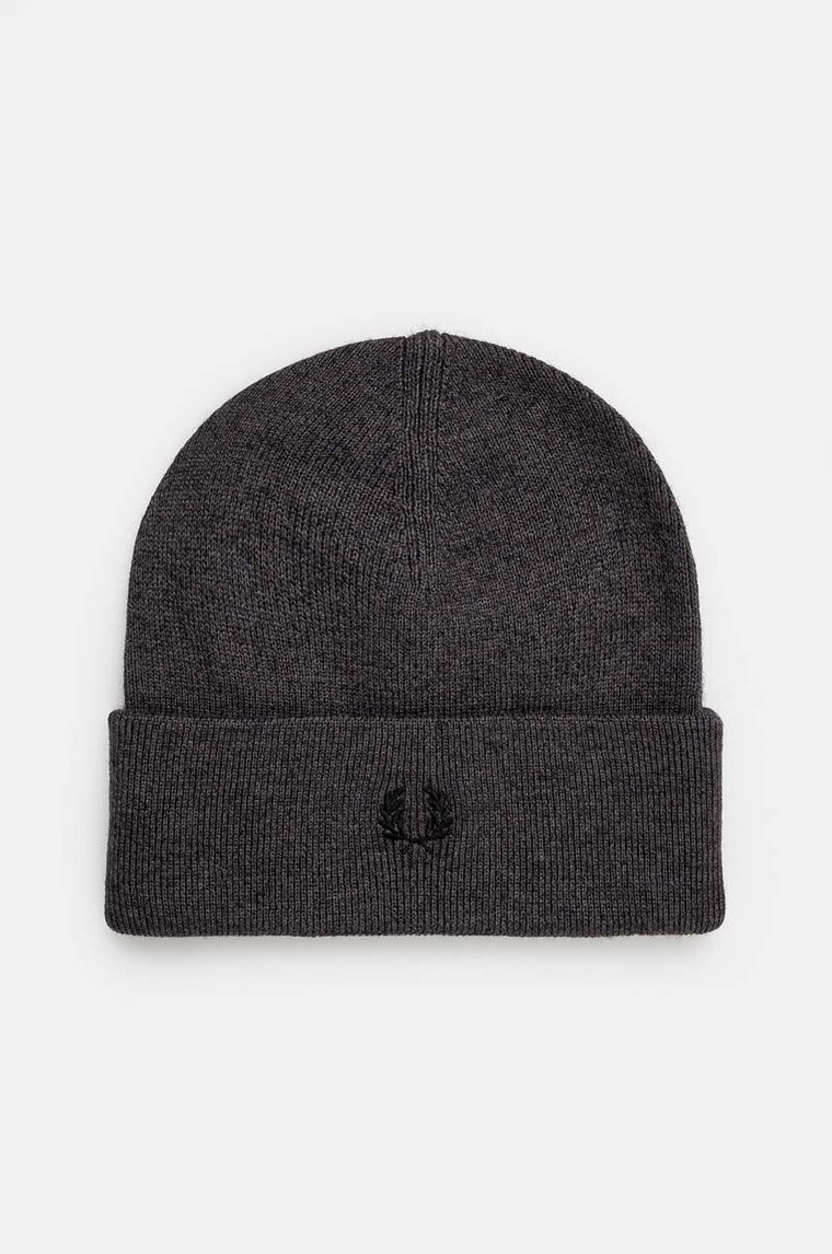 Fred Perry czapka wełniana Classic Beanie kolor szary wełniana C8161.R85