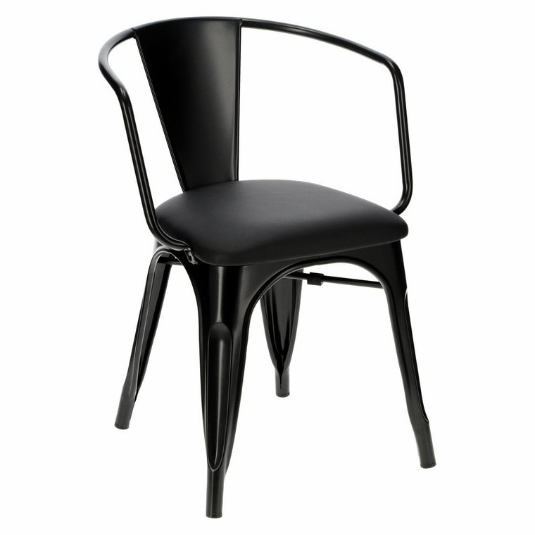 Krzesło Paris Arms Soft czarne PU czarne