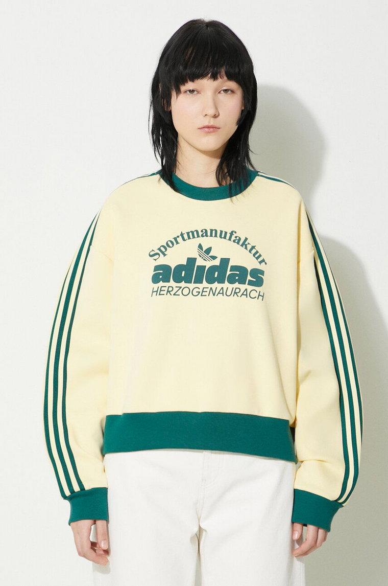 adidas Originals bluza damska kolor żółty z nadrukiem IS0373