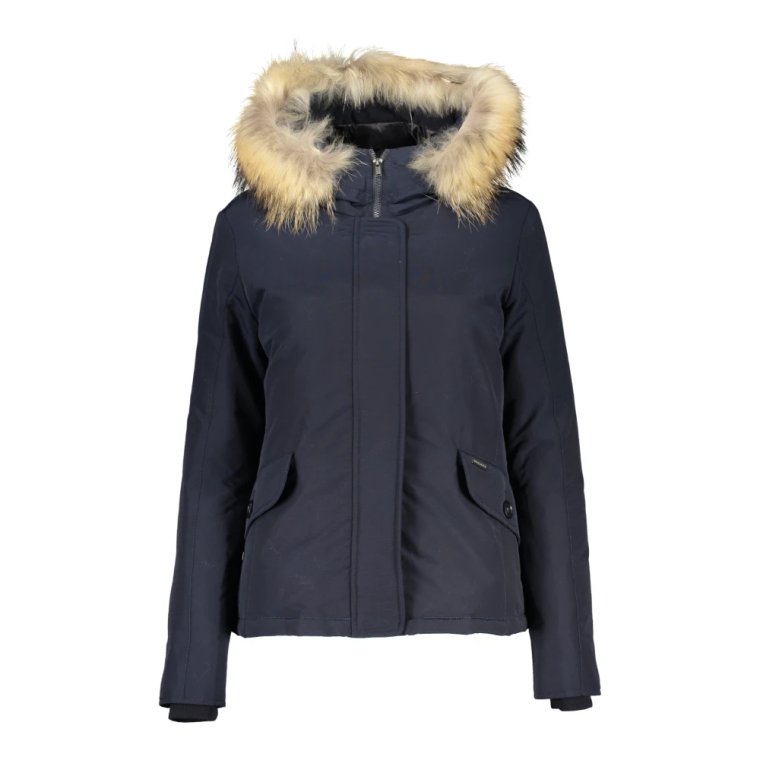 Niebieska Kurtka z Odpinanym Futrem Woolrich