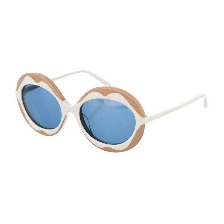 Stylowe Niebiesko-Bordowe Okulary Przeciwsłoneczne z Kryształami Antyrefleksyjnymi Marni