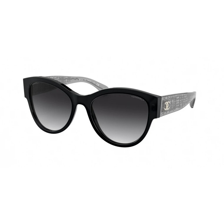 Czarne Okulary przeciwsłoneczne z oryginalnymi akcesoriami Chanel