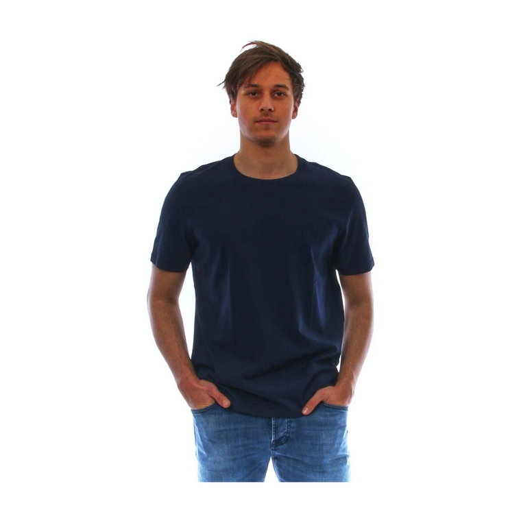 Bawełniana T-shirt z okrągłym dekoltem w kolorze niebieskim Altea