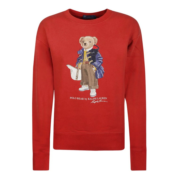 Wygodny Faded Red Bear Sweatshirt Ralph Lauren