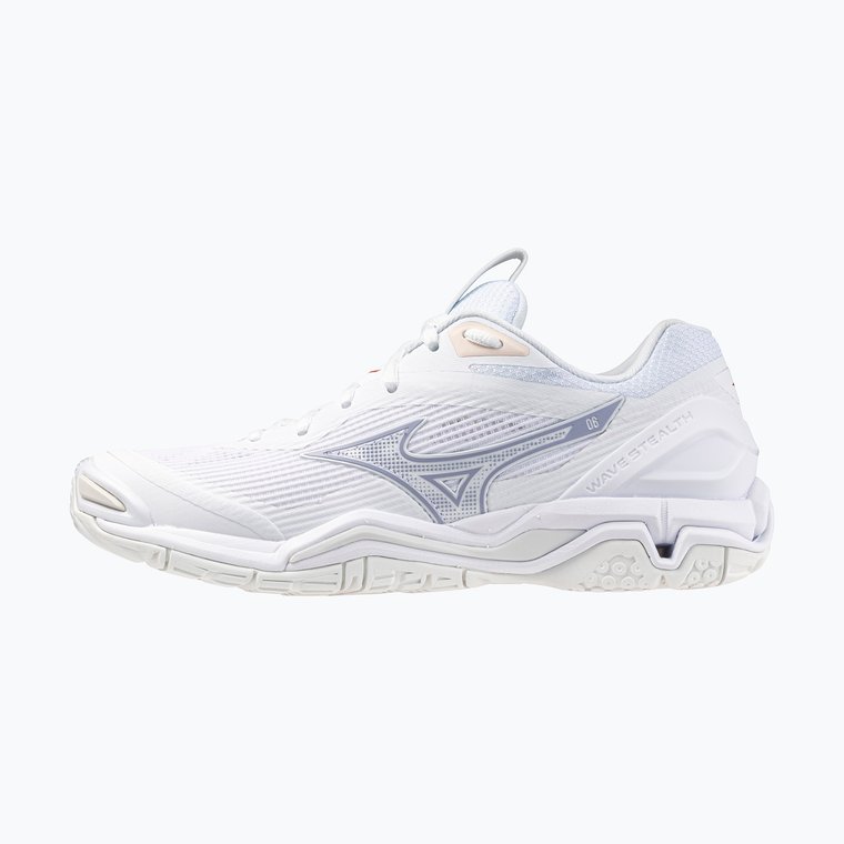 Buty do piłki ręcznej damskie Mizuno Wave Stealth 6 white/aleutian/cloud pink