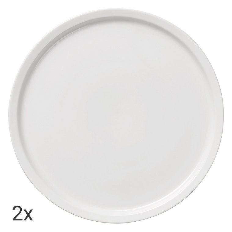 Talerz do pizzy z porcelany MG Home Napoli, 2 szt., 30 cm, biały