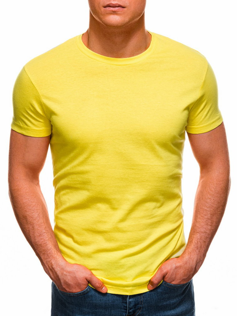 T-shirt męski basic S970 - żółty