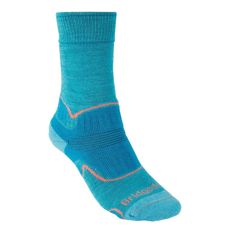 Damskie skarpety trekkingowe Bridgedale Midweight Merino Performance Boot turquoise - 35-37