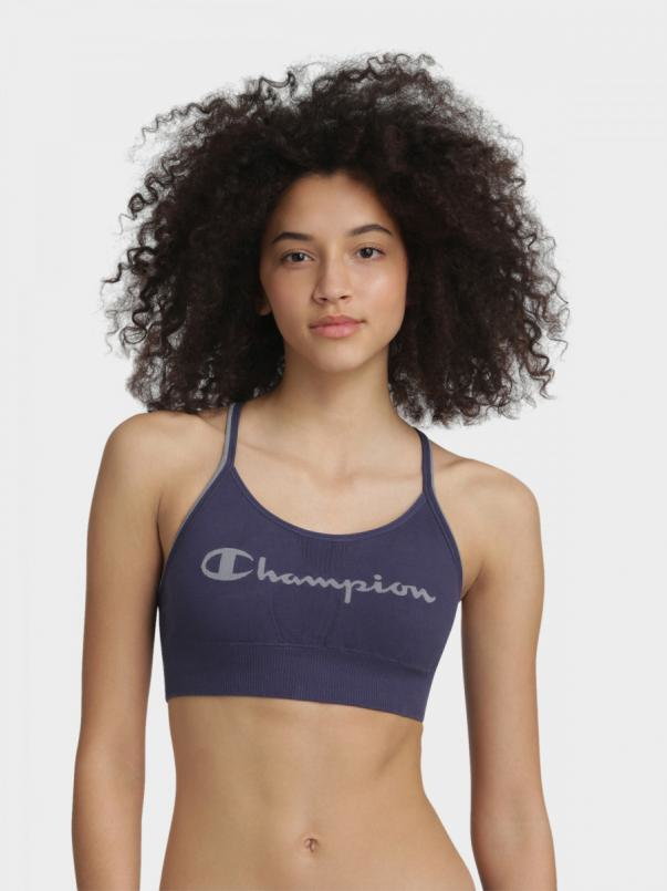 Biustonosz sportowy CHAMPION CROP TOP SEAMLESS FASHION - granatowy