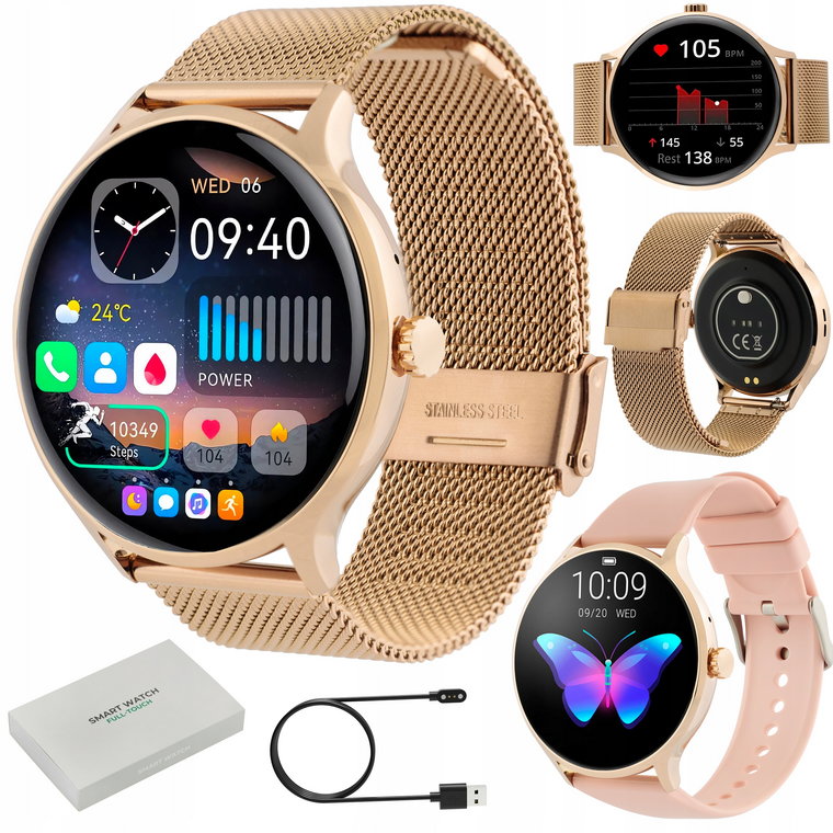 Damski Zegarek Smartwatch Rozmowy Pl Asystent Google Luxurious Edition