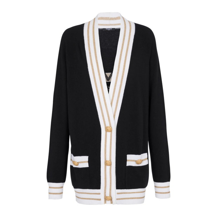 Cashmere cardigan with logo Balmain