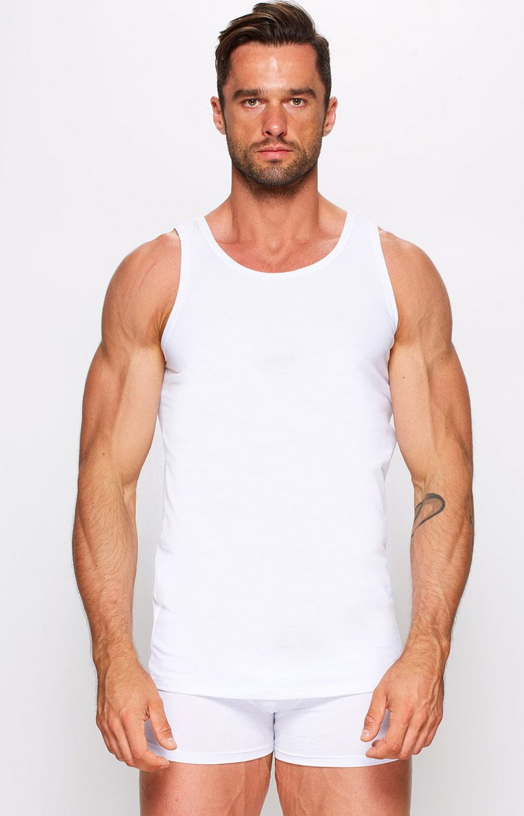 Koszulka męska biała podkoszulek tank top 01/1-84/2, Kolor biały, Rozmiar L, Fabio Undercare