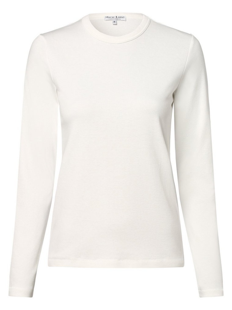 Marie Lund - Damska koszulka z długim rękawem, biały