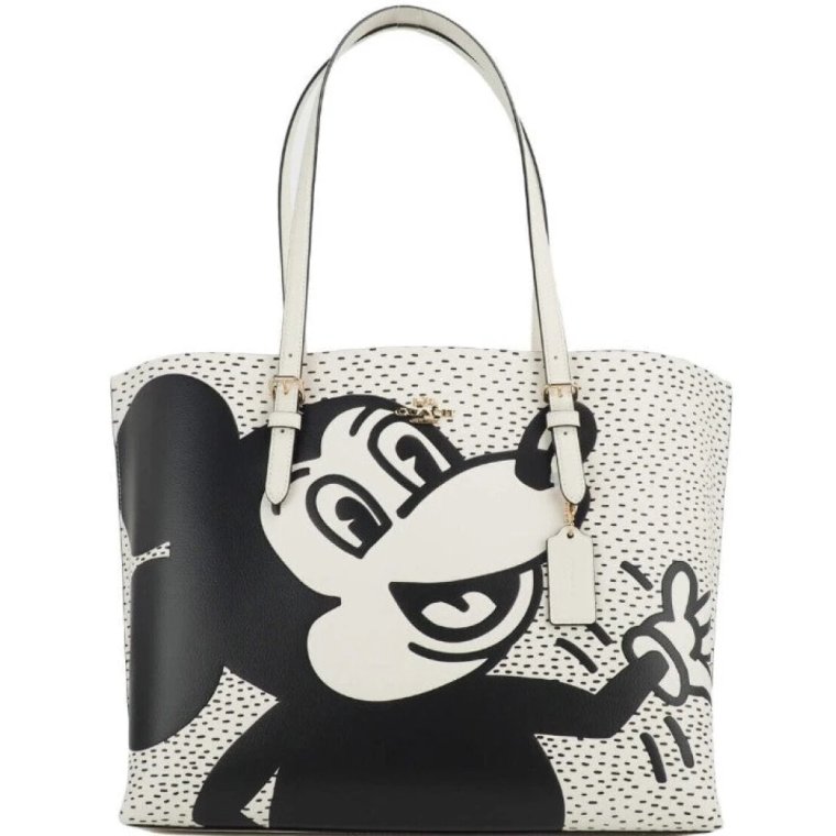 Mickey Mouse X Keith Haring Mollie Duża Skórzana Torba na Ramię Coach