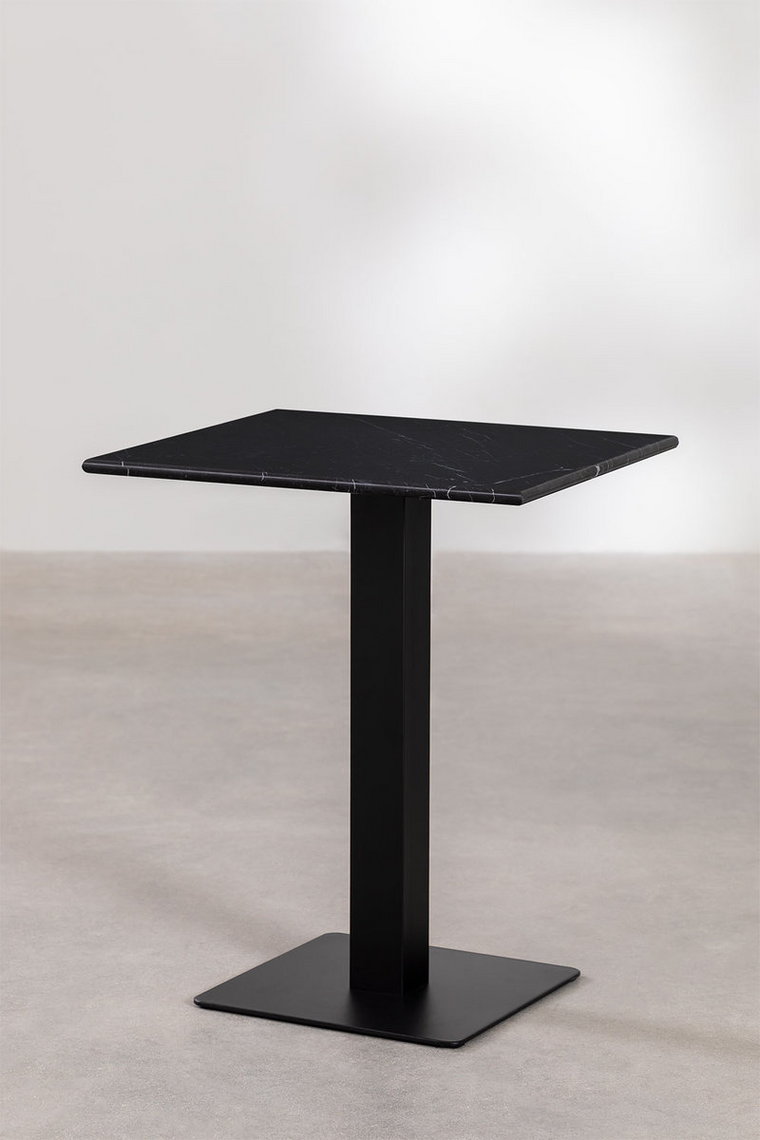 Stół barowy marmur czarna noga 60x60 cm