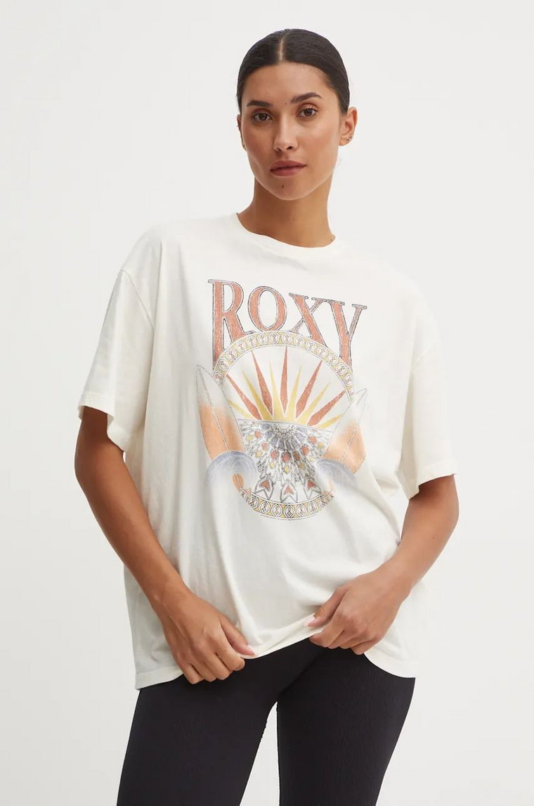 Roxy t-shirt Dreamers Woman damski kolor beżowy ERJZT05812