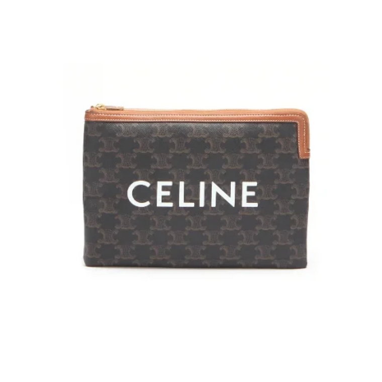 Pre-owned Coated canvas clutches Celine Vintage
