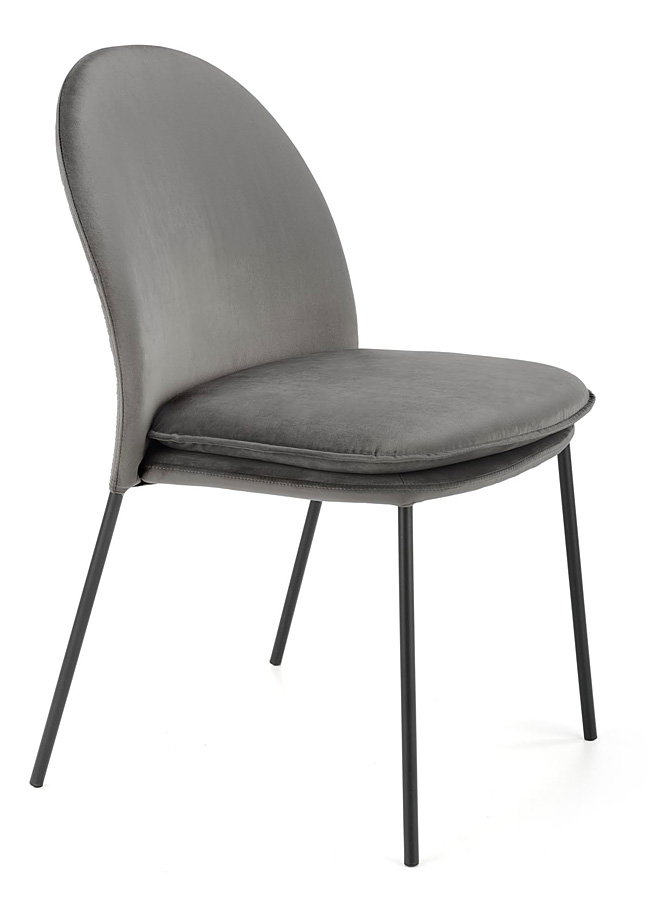 Szare nowoczesne krzesło welurowe - Tazo