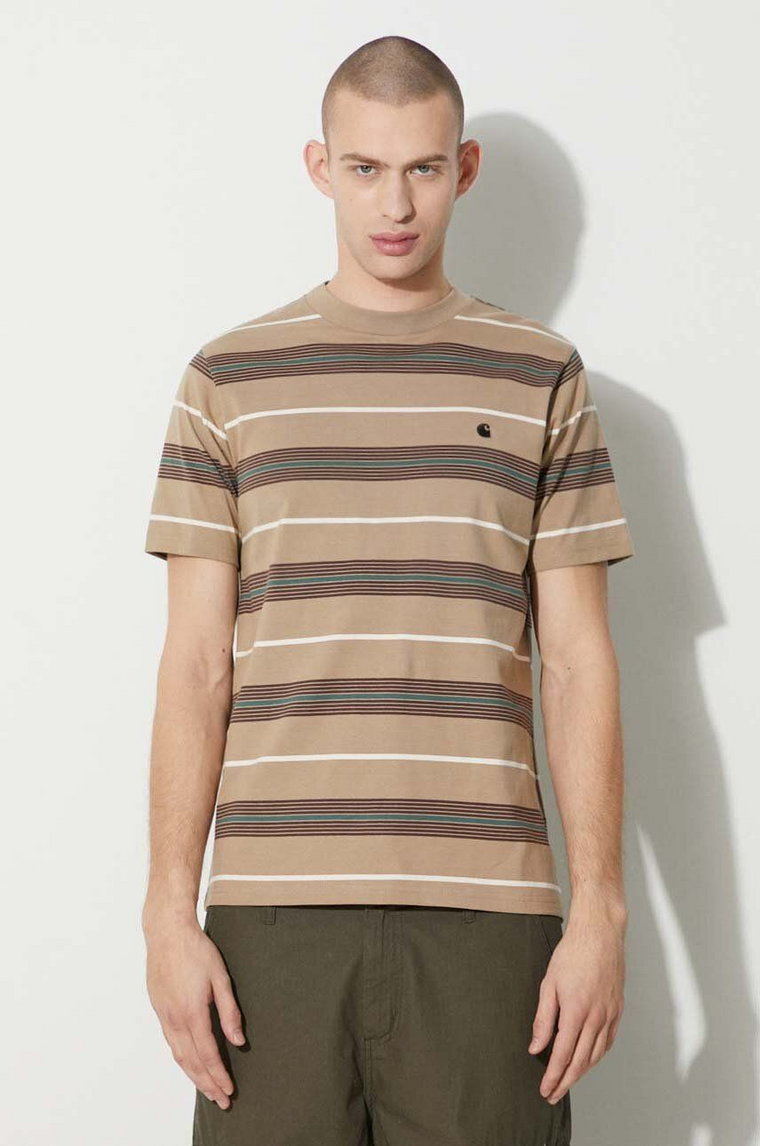 Carhartt WIP t-shirt bawełniany S/S Haynes T-Shirt męski kolor beżowy wzorzysty I032848.1XJXX