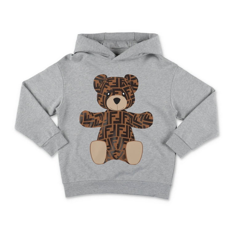 Szara Bawełniana Bluza Teddy Bear Chłopiec Fendi