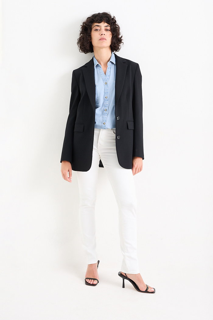 C&A Slim jeans-średni stan-dżinsy modelujące-Flex-LYCRA, Biały, Rozmiar: 34