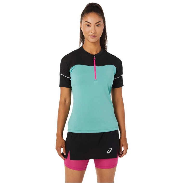 ASICS Fujitrail Top Tee 2012B927-303, Damskie, Niebieskie, t-shirty, poliester, rozmiar: M