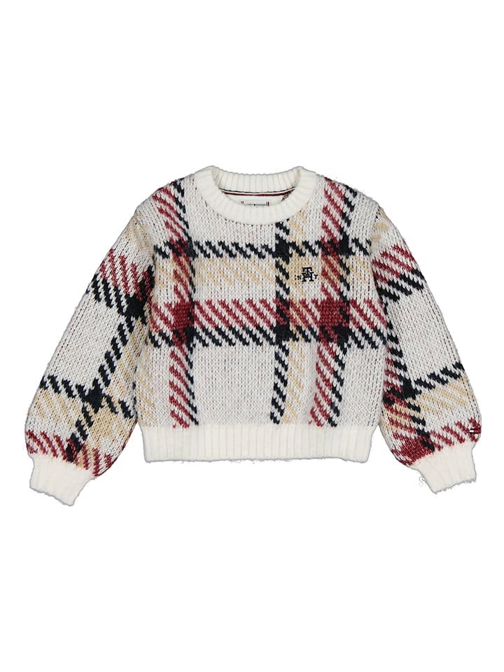 Tommy Hilfiger Sweter w kolorze beżowym ze wzorem