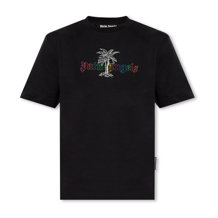 T-shirt z wyszytym logo Palm Angels