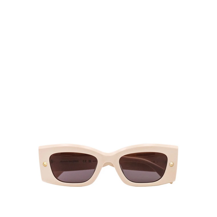 Białe Okulary Przeciwsłoneczne z Acetatowymi Soczewkami Aw23 Alexander McQueen