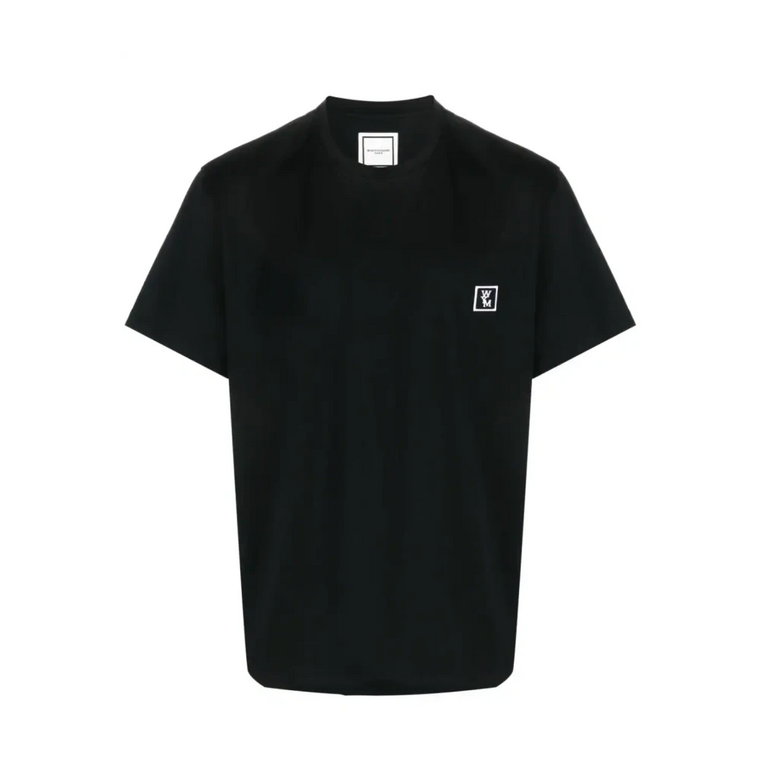 Czarna koszulka z haftowanym logo Wooyoungmi