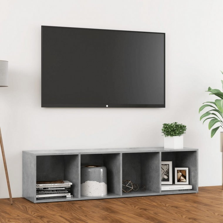 Szafka pod tv, szarość betonu, 142,5x35x36,5 cm, płyta wiórowa kod: V-805547