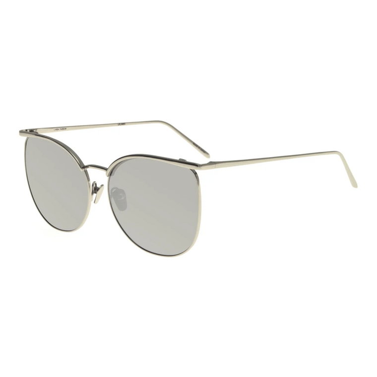 White Gold Mirror Sunglasses Linda Farrow