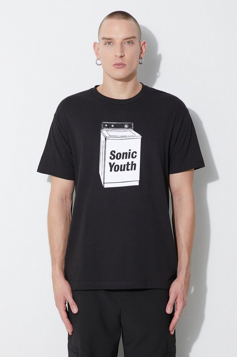 PLEASURES t-shirt bawełniany Techpack męski kolor czarny z nadrukiem P23SY020