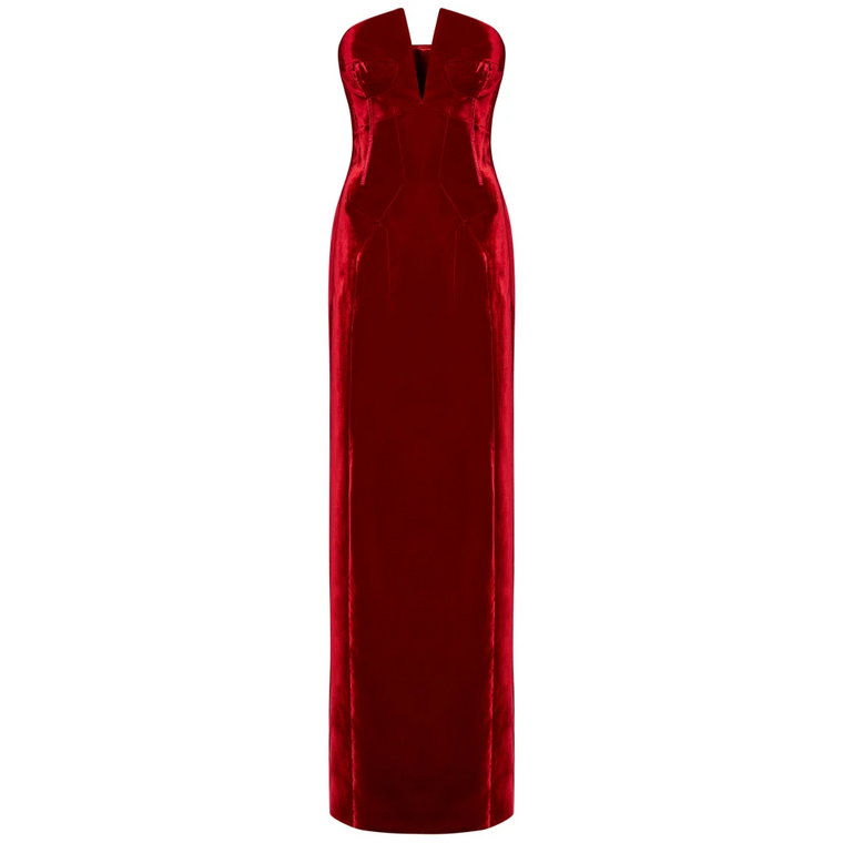 Czerwona sukienka z dekoltem w serek Tom Ford