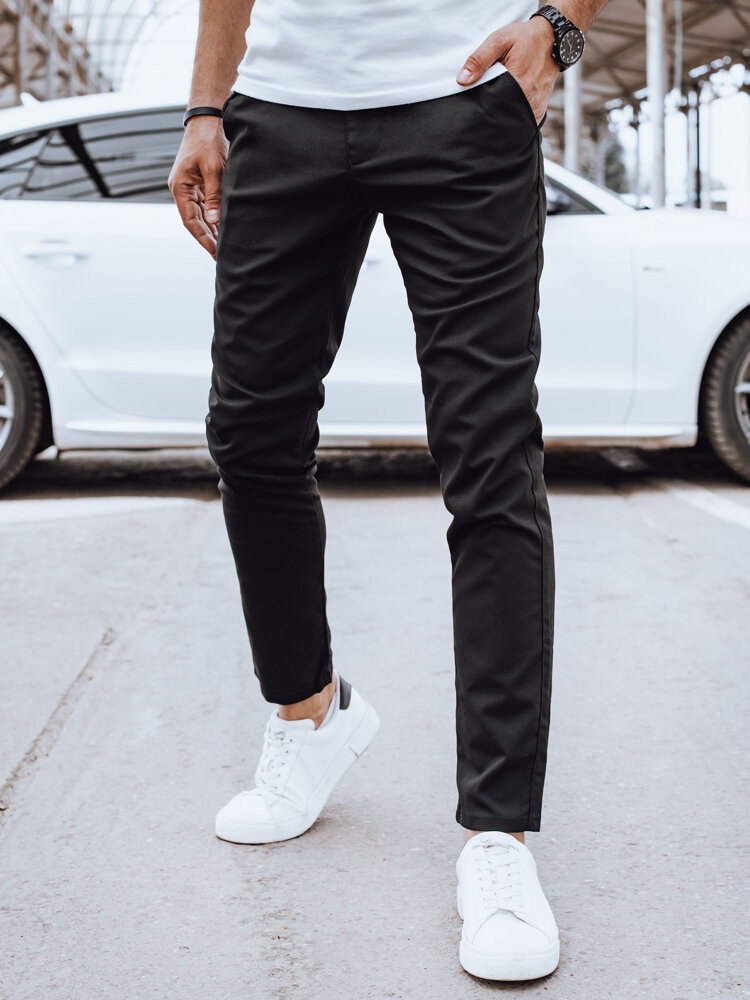 Spodnie męskie casual czarne Dstreet UX4397