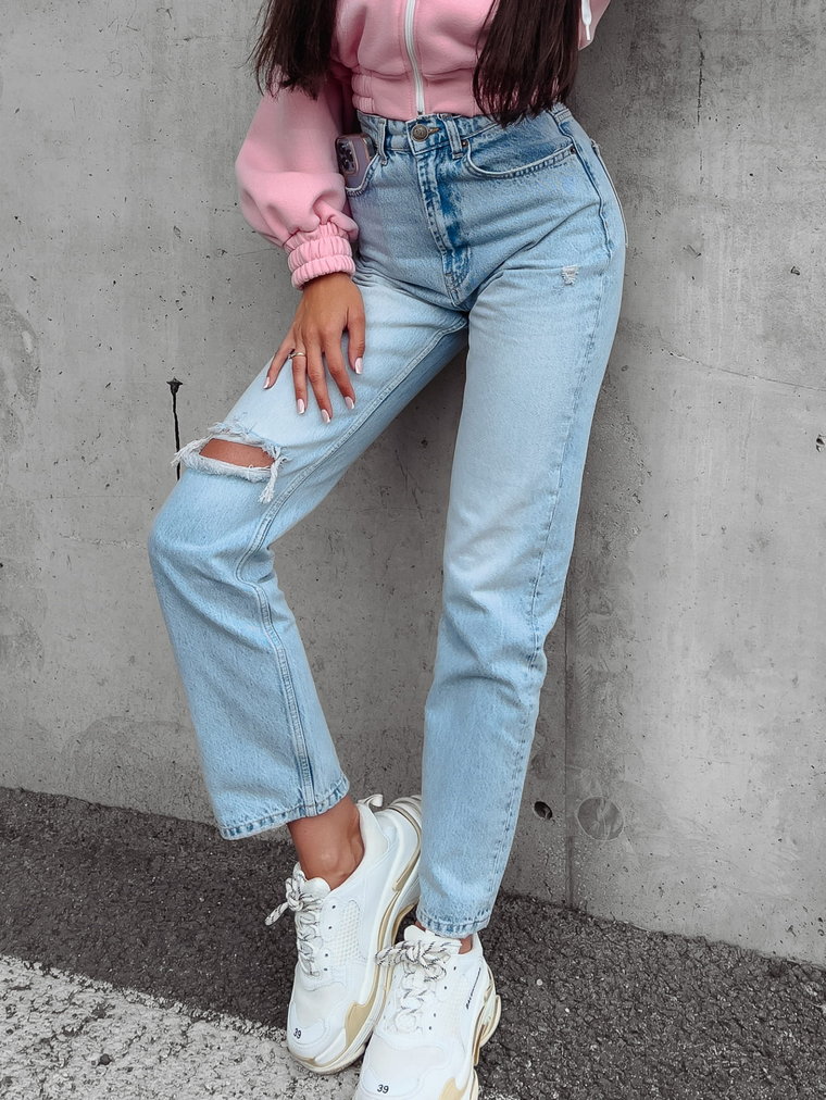 Spodnie jeansowe damskie OLAVOGA LASTRO 2023 jasnoniebieskie