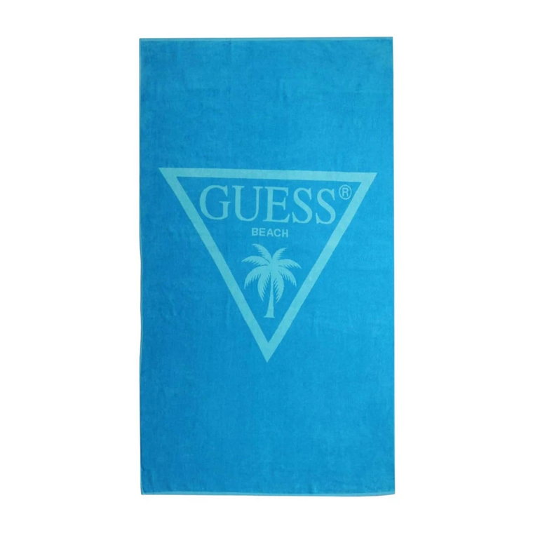 Luksusowy Ręcznik Kąpielowy z Logo - Odważne Niebieskie Odcienie Guess