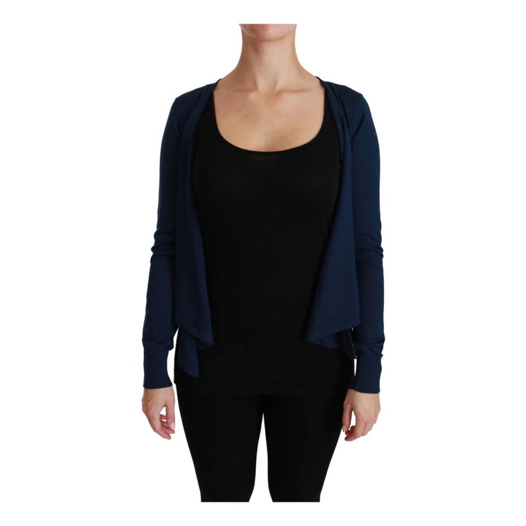 Blue Long Sleeve Cardigan Vest Cashmere Sweater Dolce & Gabbana