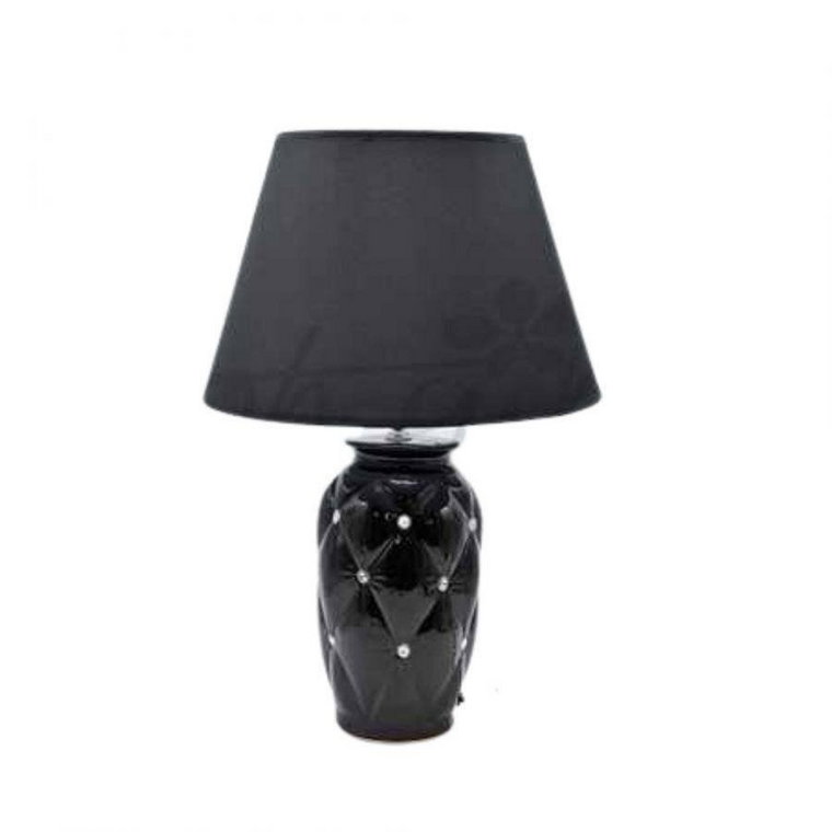 Lampka ceramiczna z kryształkami Glamour Bahir czarna czarny