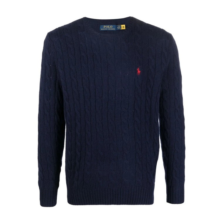 Sweter z logo i splotem kablowym Polo Ralph Lauren