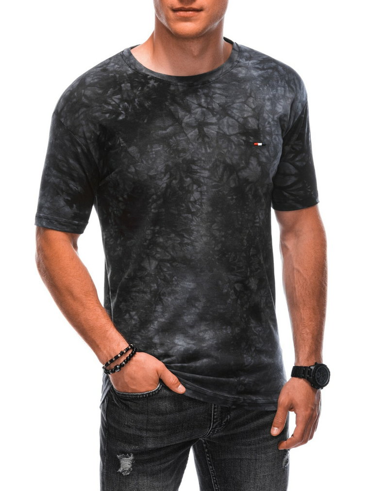 T-shirt męski z nadrukiem S1892 - grafitowy