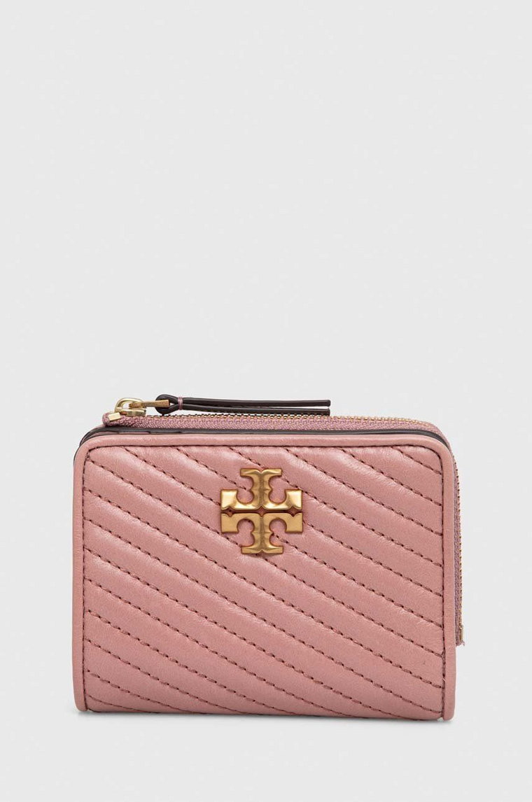 Tory Burch portfel skórzany damski kolor różowy