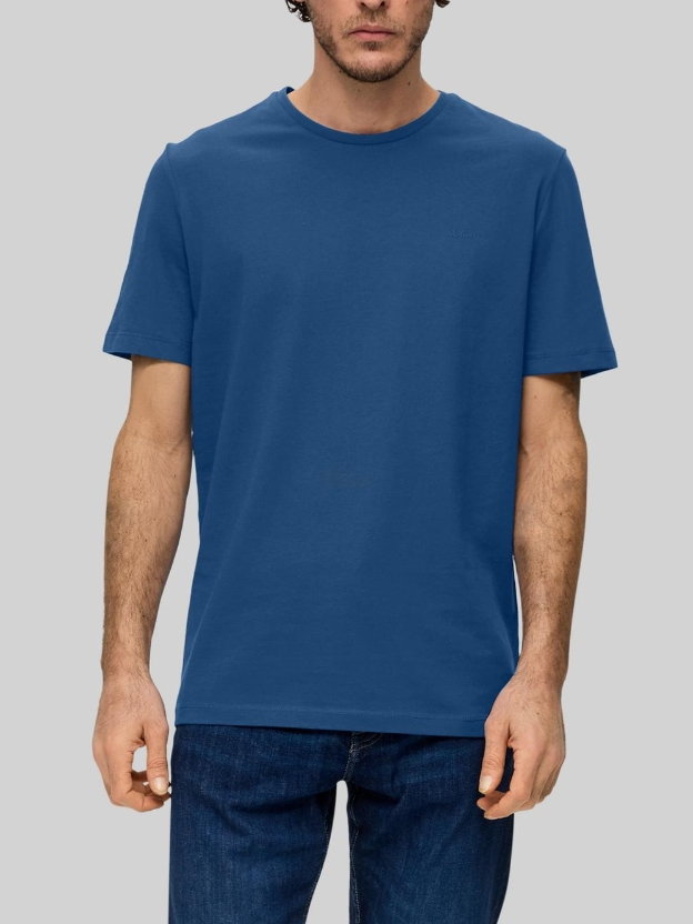 Koszulka męska bawełniana s.Oliver 10.3.11.12.130.2141455-5620 M Niebieska (4099975049011). T-shirty męskie