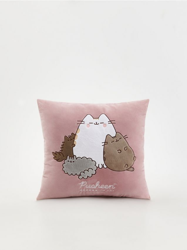 Reserved - Poduszka z motywem Pusheen - brudny róż