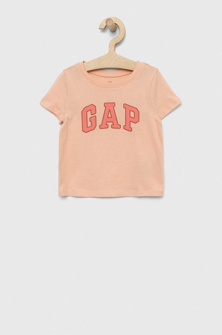 GAP t-shirt bawełniany dziecięcy kolor pomarańczowy