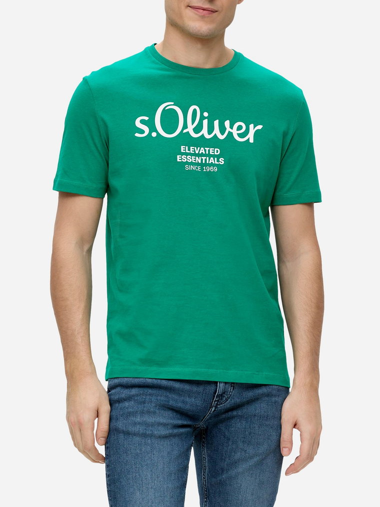 Koszulka męska bawełniana s.Oliver 10.3.11.12.130.2139909-76D1 S Zielona (4099974204190). T-shirty męskie