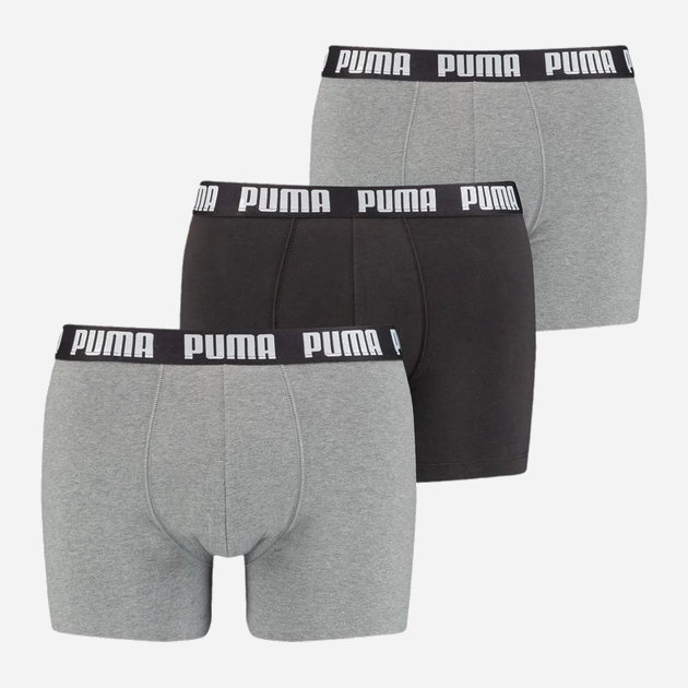 Komplet męskich majtek 3 sztuki Puma Men Everyday Boxer 3P 93529404 M Szary (8720245134804). Bokserki i slipy męskie