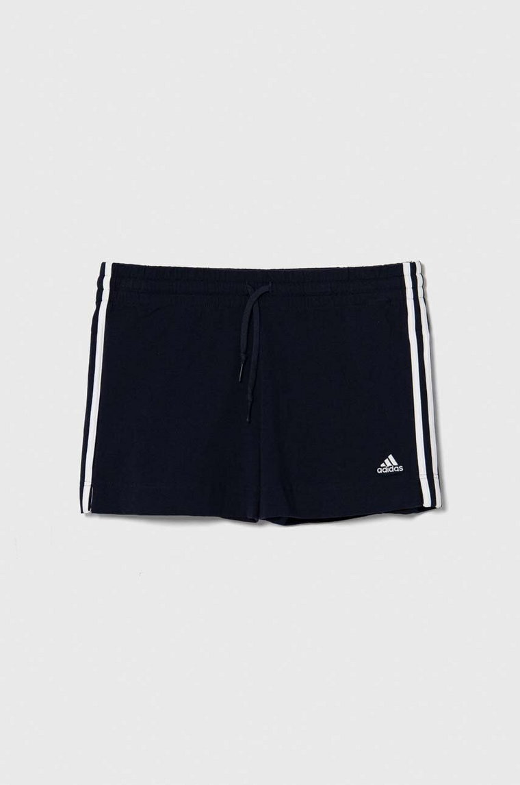 adidas szorty damskie kolor granatowy z aplikacją high waist  HM9289